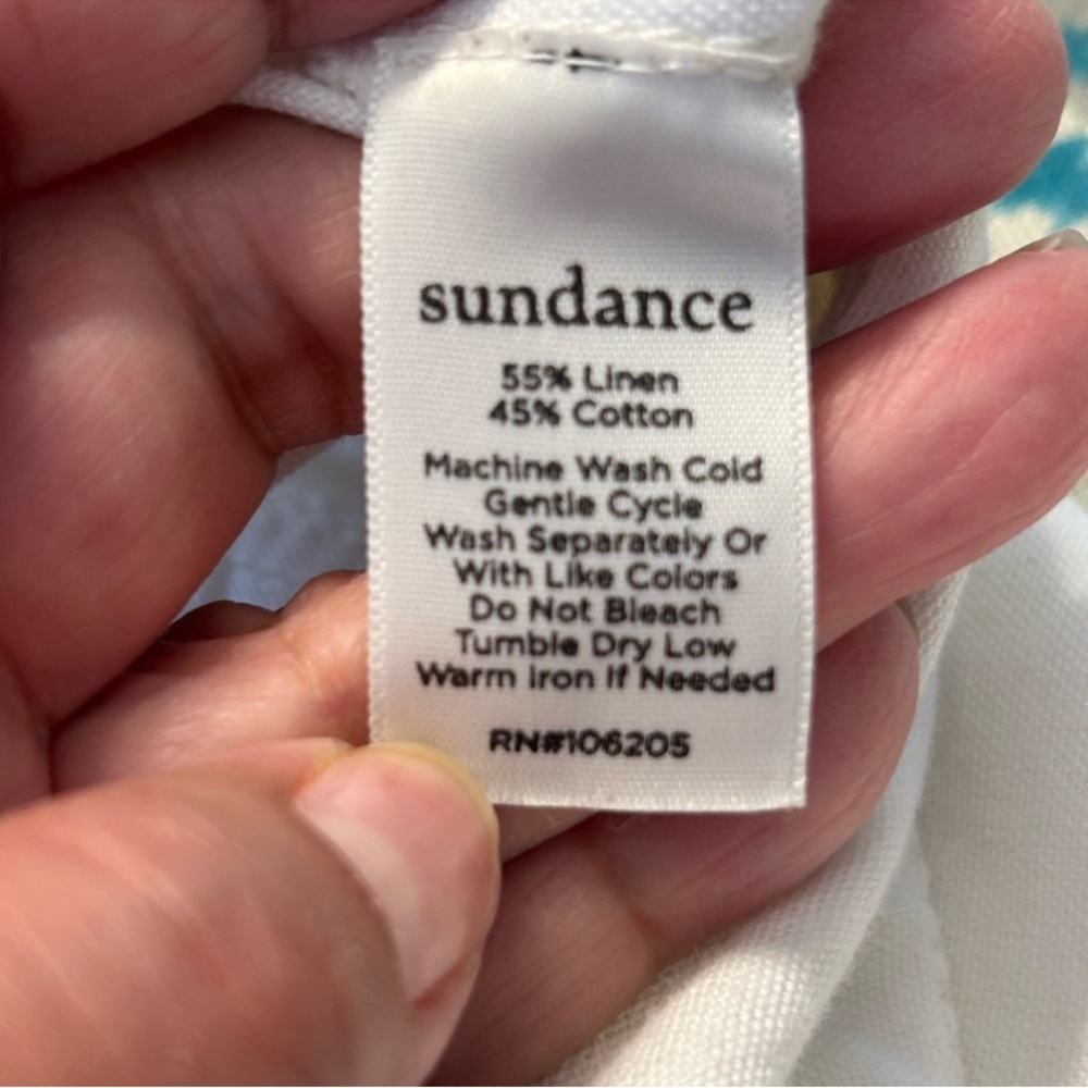 Sundance White Zinovia Lightweight Linen Cotton Pockets Drawstring Size Large - Picture 6 of 6